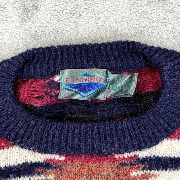 Vintage Etchings Shetland Wool Aztec Sweater Pullover Southwestern Navajo Men XL - Picture 5 of 8